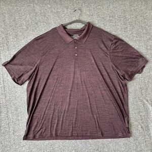 Haggar Polo Shirt Men's 4XL Cool 18 Tec Stretch Comfort Quick Dry Red Heather